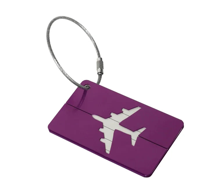 étiquette bagage aéroport coloris violet