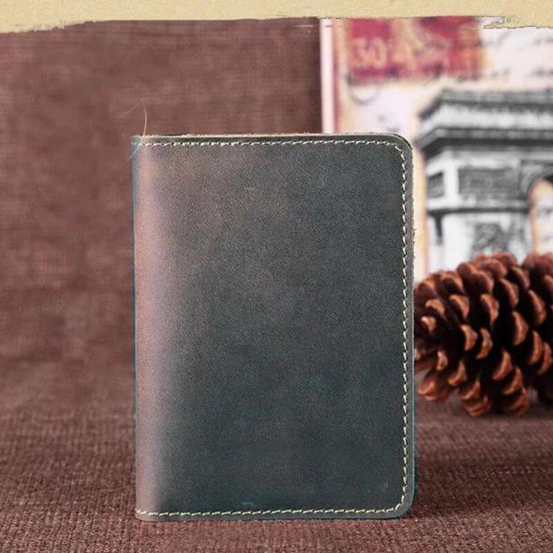 étui passeport cuir coloris gris