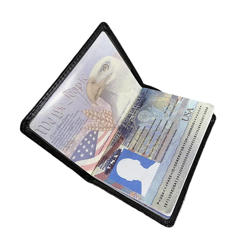 pochette à passeport remplie avec une carte d'identité