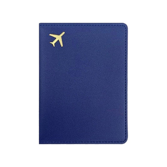 pochette passeport personnalisable vue de face coloris bleu foncé