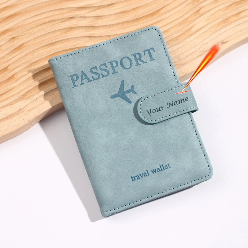 pochette passeport personnalisable couleur bleu clair