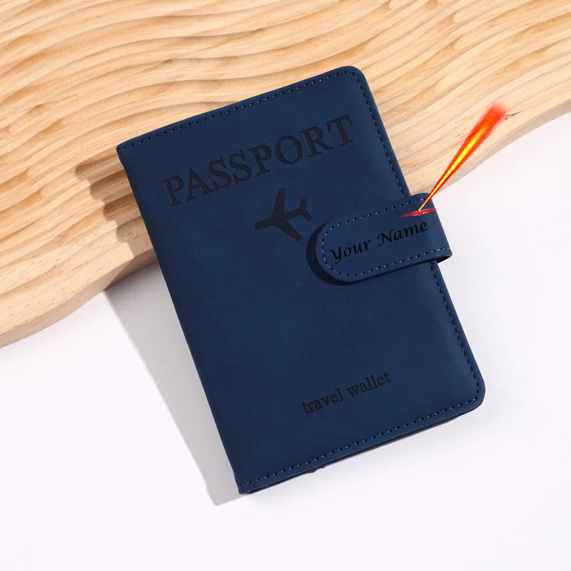 pochette passeport personnalisable voyage couleur bleu foncé
