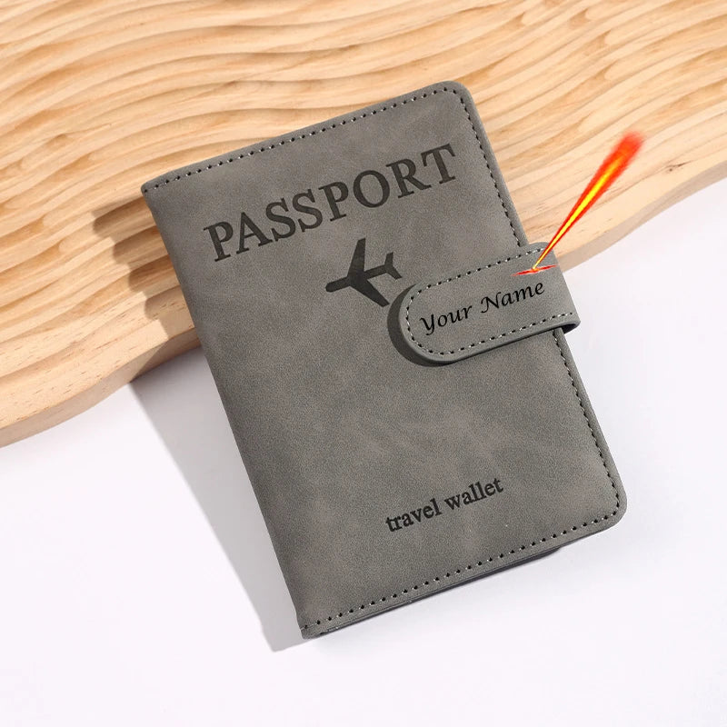 pochette passeport personnalisable voyage couleur gris