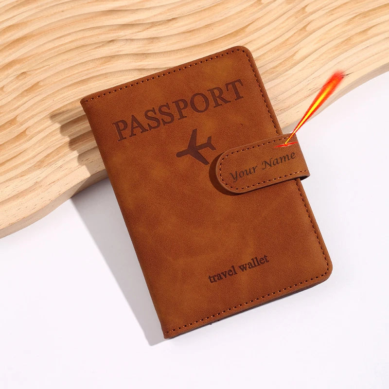 pochette passeport personnalisable couleur marron