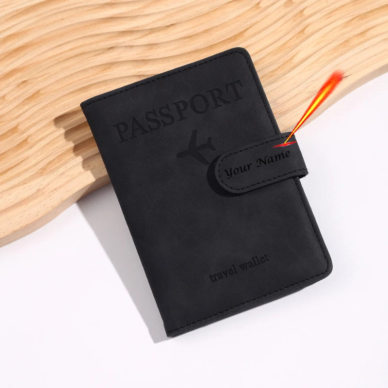 pochette passeport personnalisable couleur noir