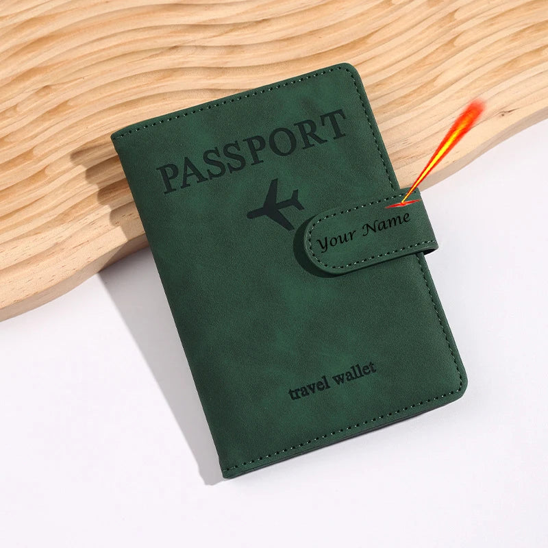 pochette passeport personnalisable voyage couleur vert foncé