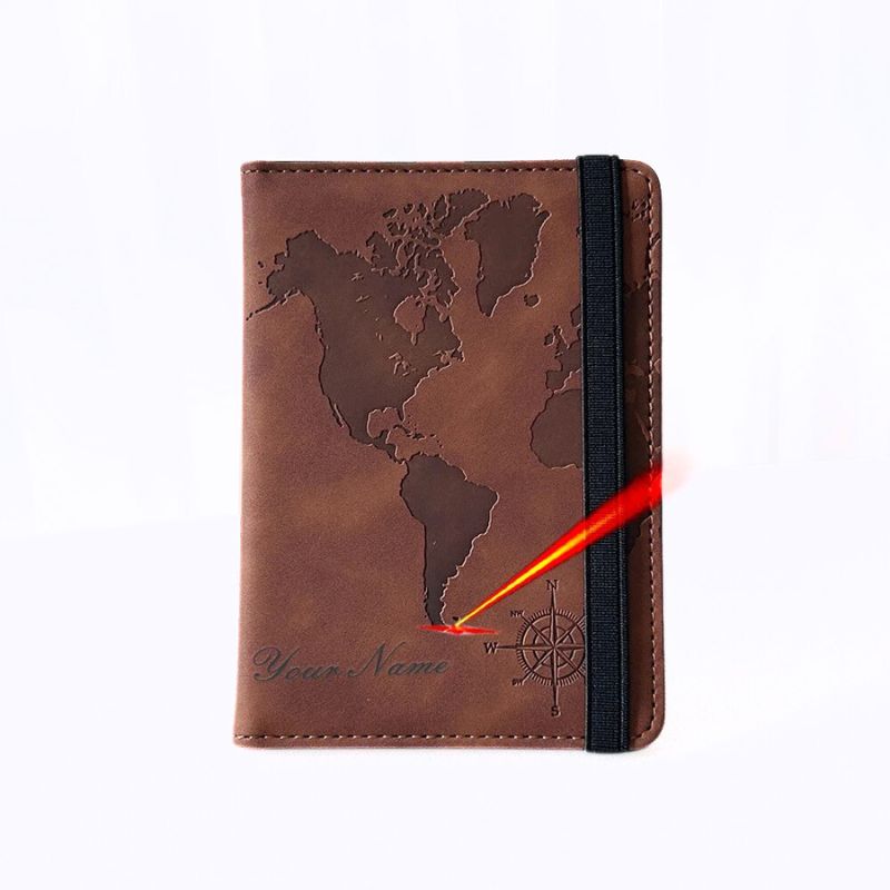 porte passeport RFID personnalisé vue de face coloris marron
