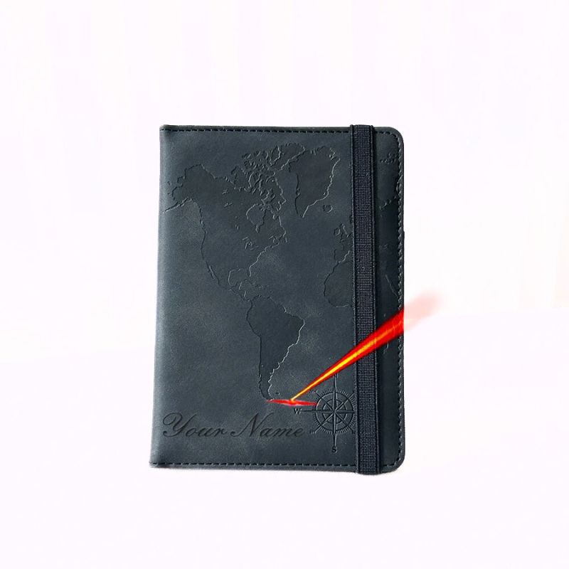 porte passeport RFID personnalisé vue de face coloris noir