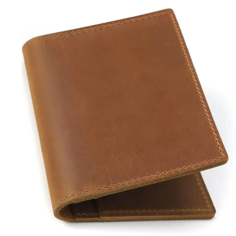 protège passeport en cuir coloris marron