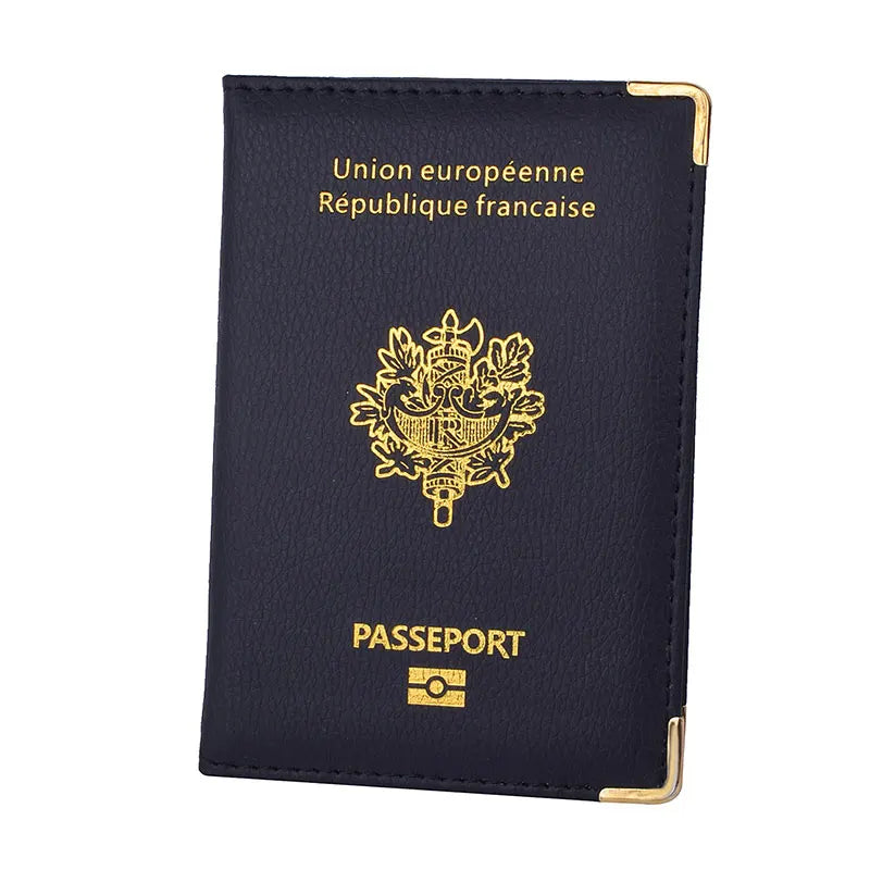 protège-passeport français couleur noir et vue de face version2 