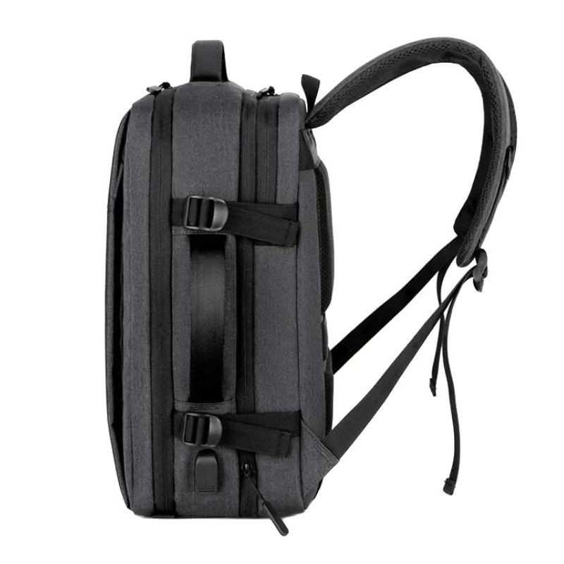 sac à dos 45 36 20 gris foncé extensible fermé