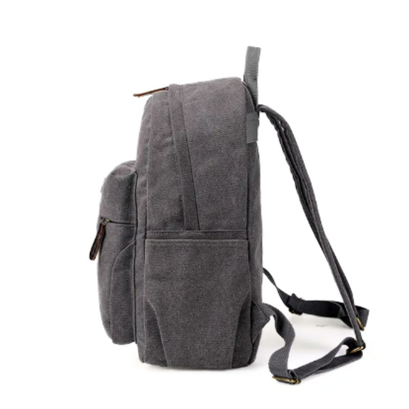 sac à dos gris vue de profil