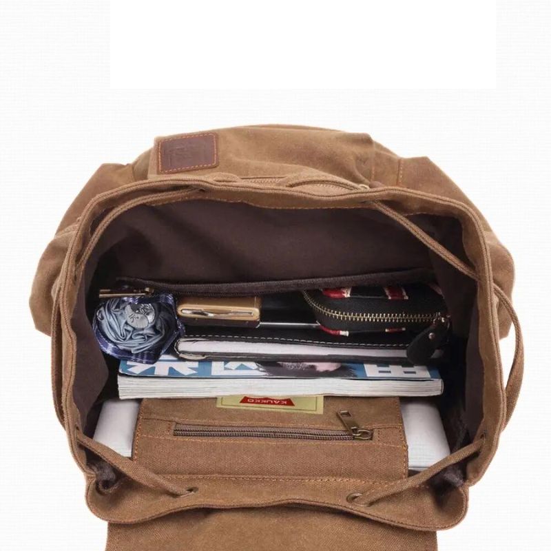 sac à dos homme vintage vue d'intérieur