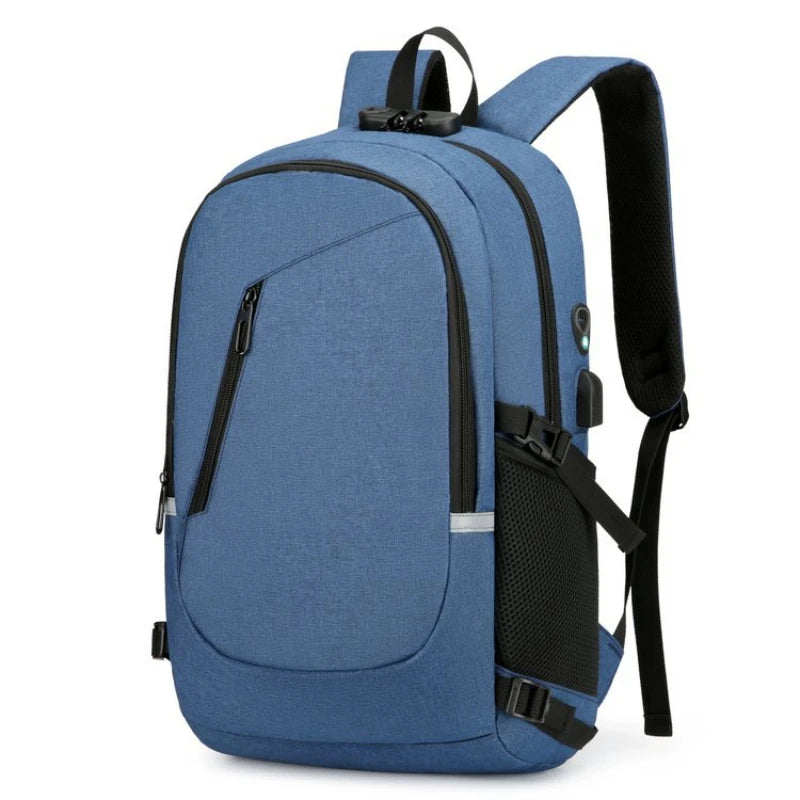 sac à dos anti pick pocket bleu vu de profil