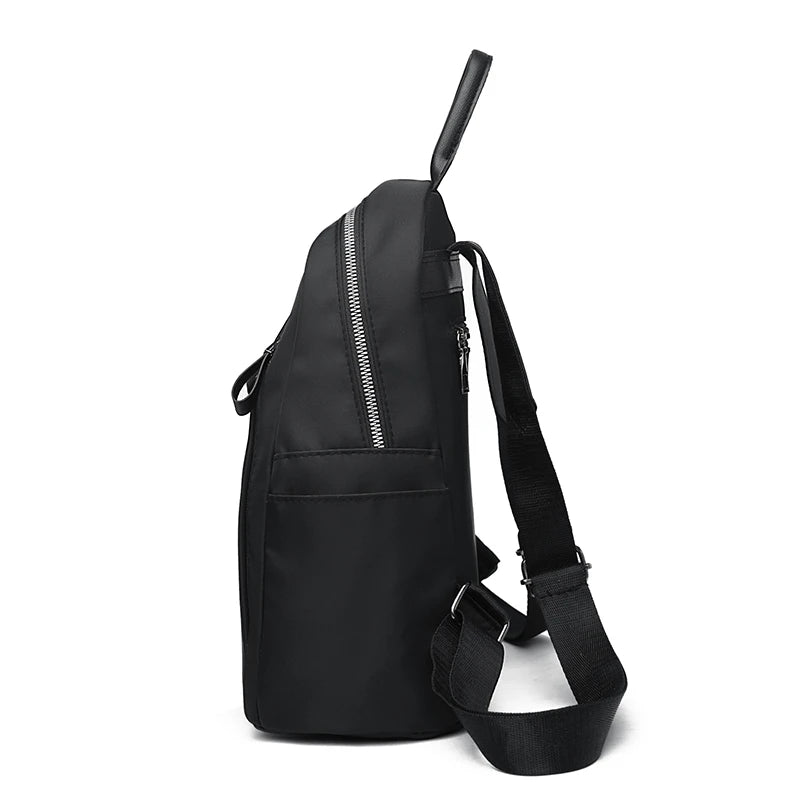 sac à dos anti pickpocket pour femme noir vue de côté
