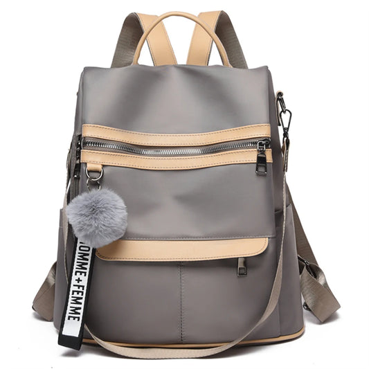 sac à dos anti pickpocket femme couleur khaki vue de face