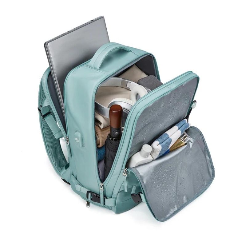 sac à dos avec compartiment pour chaussures bleu ciel vue de l'intérieur