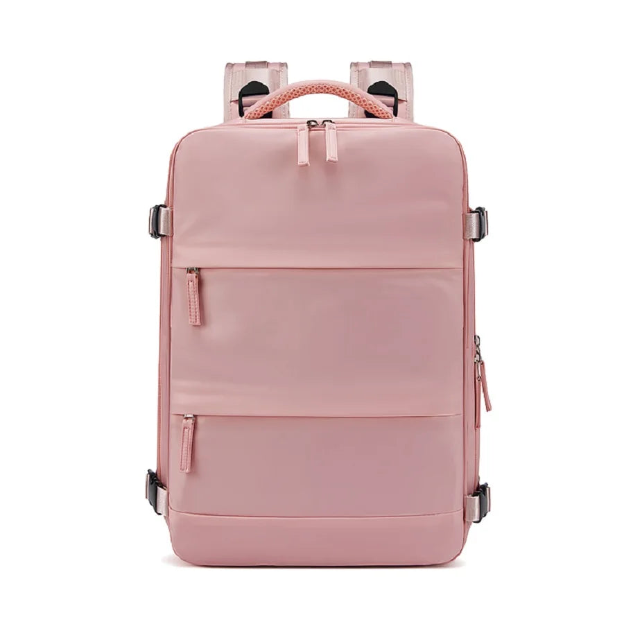 sac à dos avec compartiment pour chaussures rose vue de face