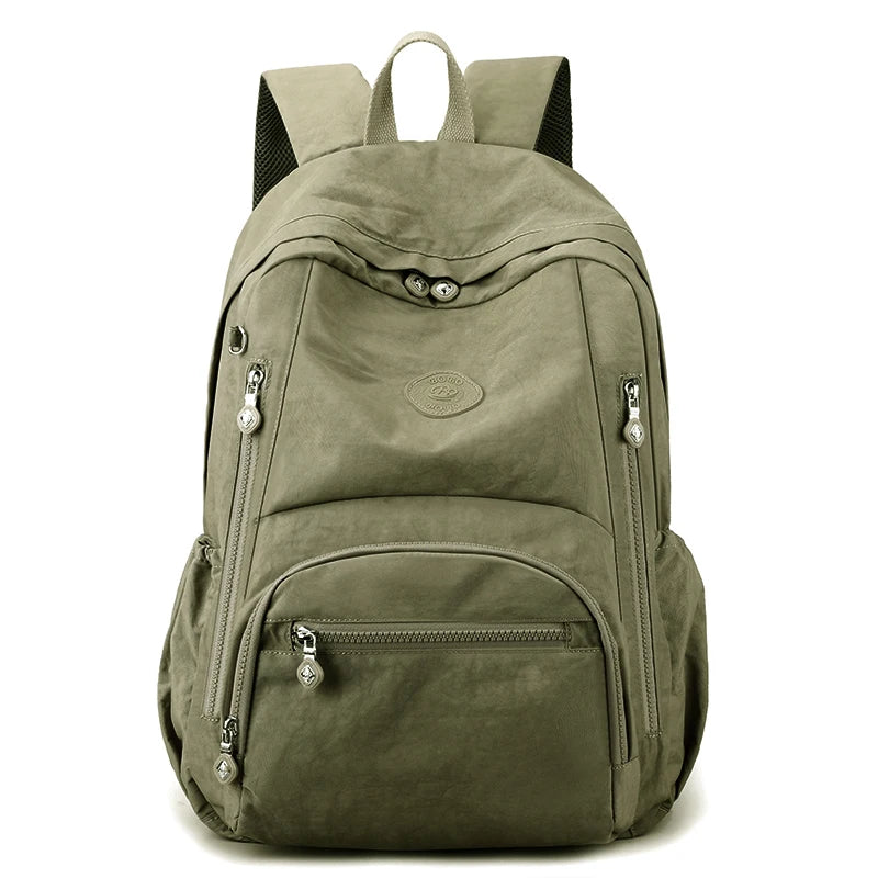 sac à dos multi compartiment femme coloris khaki vue de face