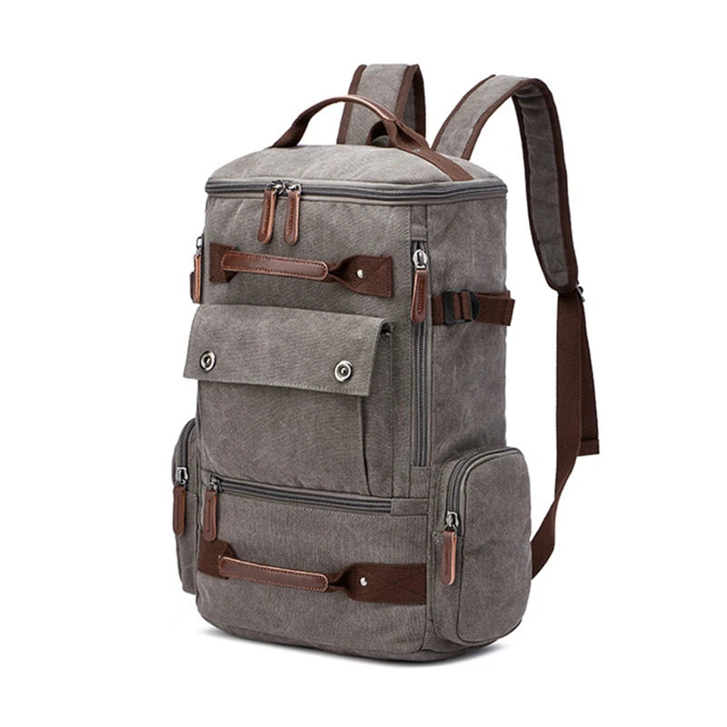 sac à dos moto vintage gris vue de profil