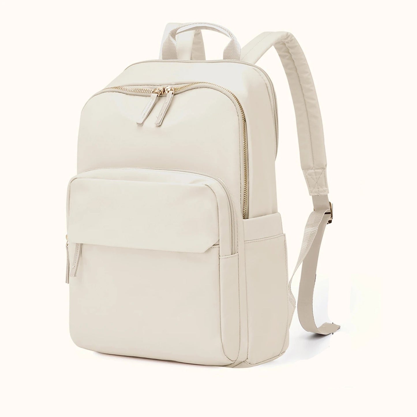 sac à dos ordinateur pour femme léger coloris beige vue de face