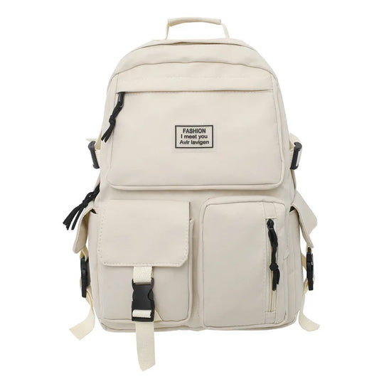 sac à dos streetwear blanc vue de face