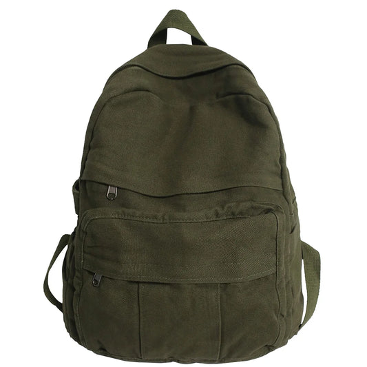sac à dos en toile pour homme vert vue de face