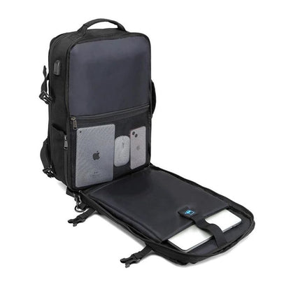 sac à dos extensible noir poche intérieure pour ordinateur