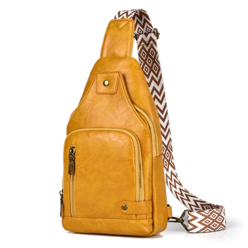 sac de poitrine pour femme tendance coloris jaune vue de face