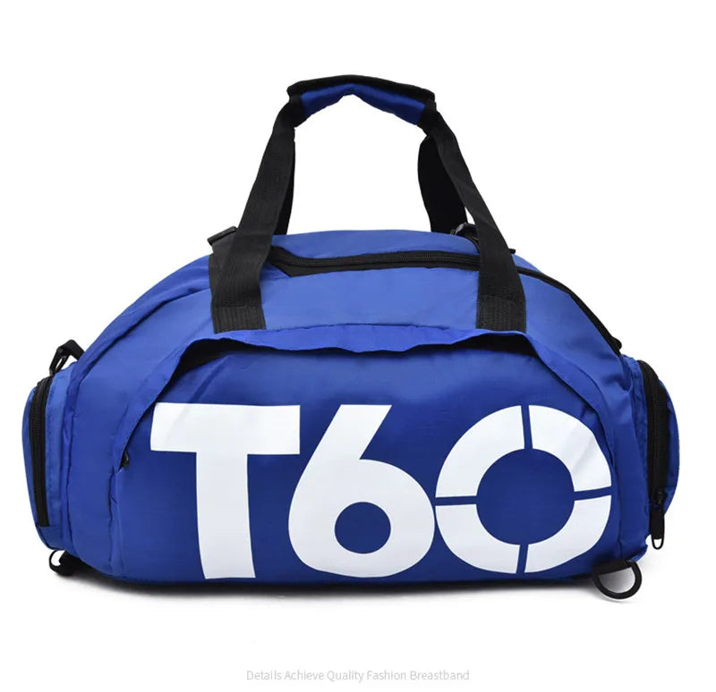 sac de sport avec compartiment chaussure bleu vue de face