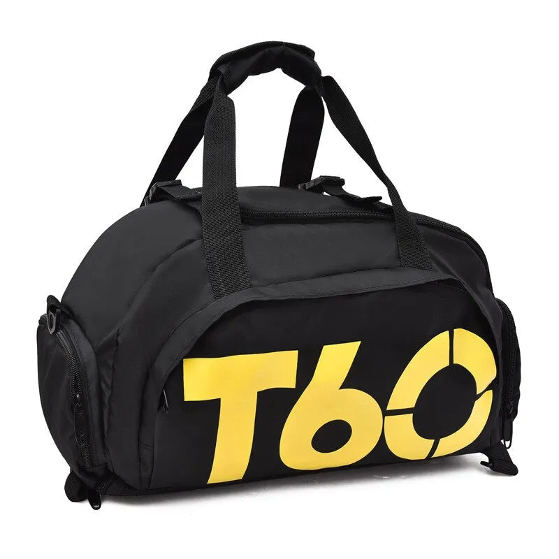 sac de sport avec compartiment chaussure jaune vue de profil