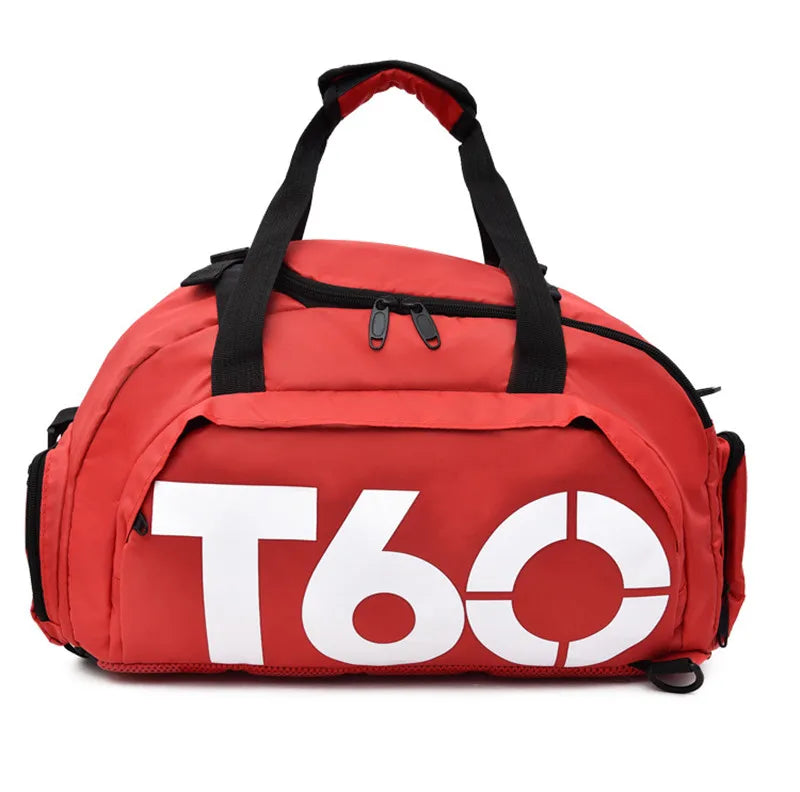 sac de sport avec compartiment chaussure rouge vue de face
