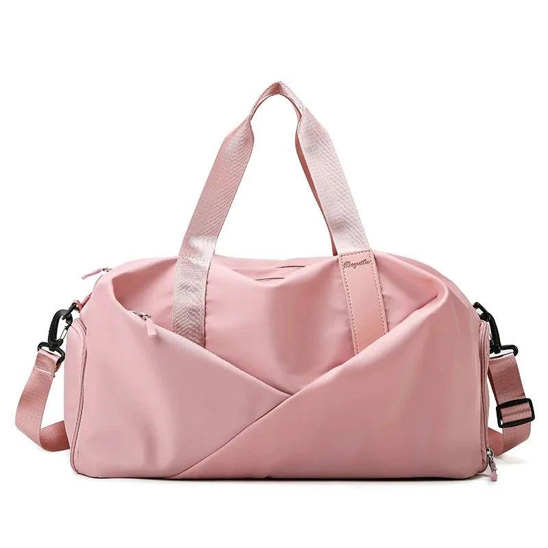 sac de voyage pour femme avec compartiment chaussures vue de face coloris rose taille L