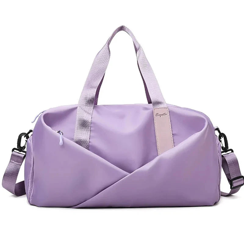 sac de voyage pour femme avec compartiment chaussures vue de face coloris violet taille L
