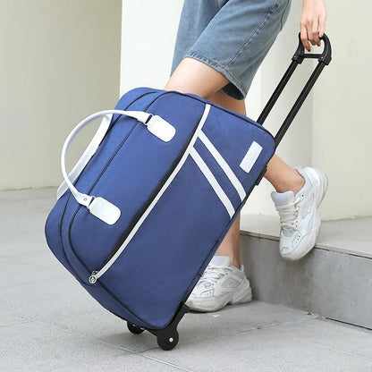 sac de voyage étanche à roulettes bleu valise