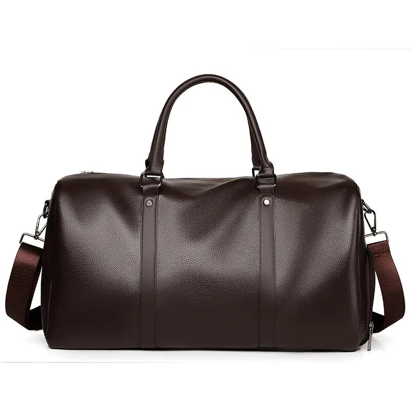 sac de voyage vintage pour femme marron foncé vue de face