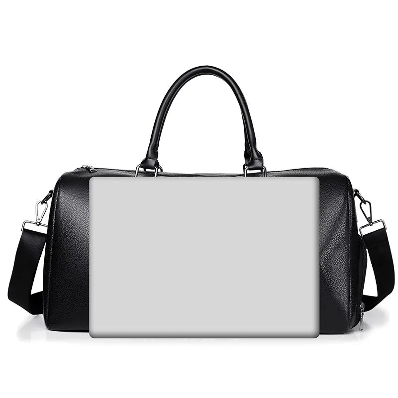 sac de voyage vintage pour femme noir vue de face pouvant contenir un ordinateur