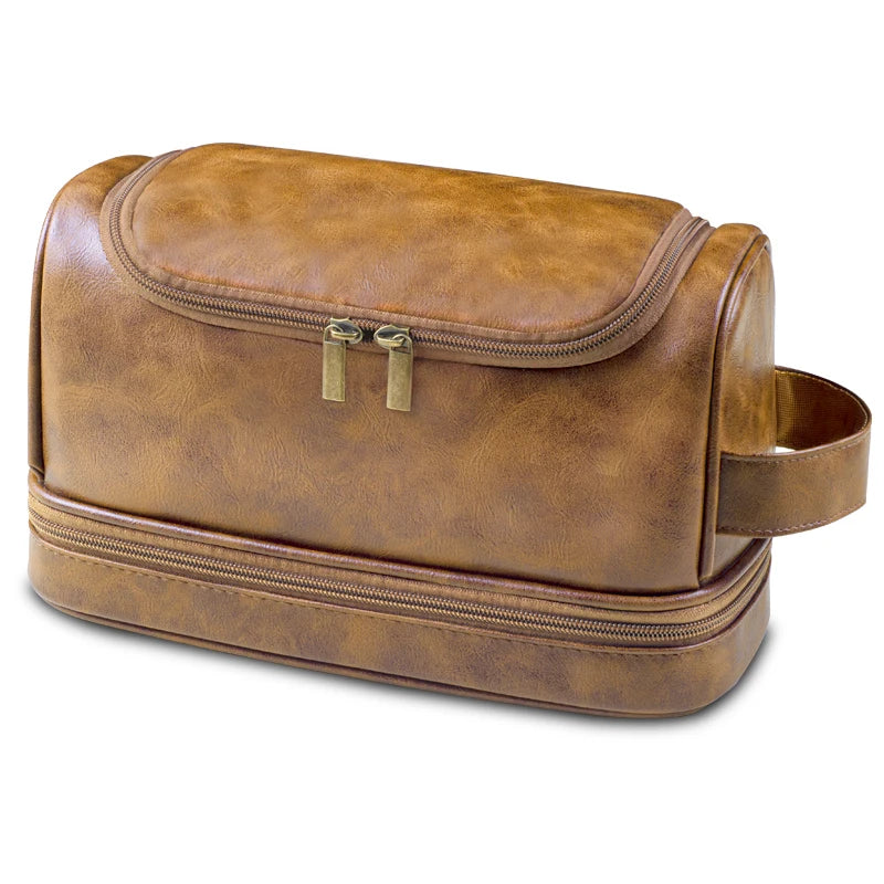 trousse de toilette crochet de couleur marron clair