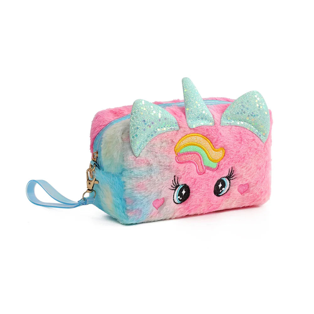 trousse de toilette licorne bleu