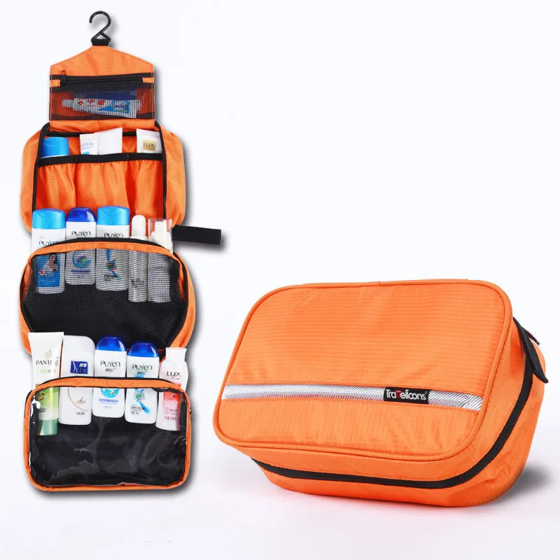 trousse de toilette pliable coloris orange