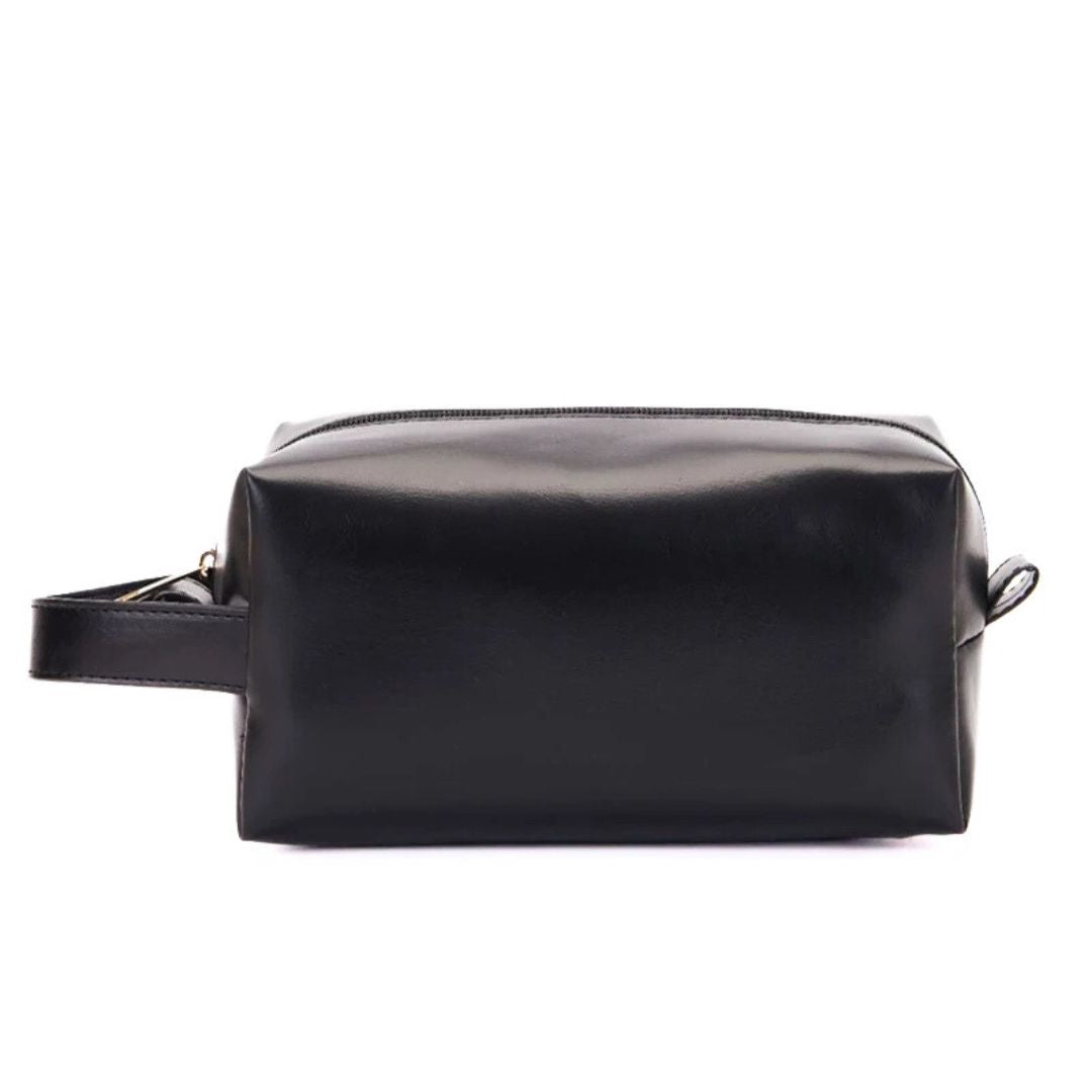 trousse de toilette rétro personnalisée couleur noir