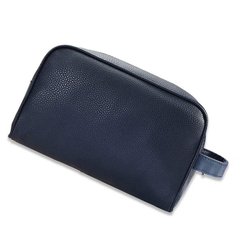 trousse de toilette homme personnalisée bleu foncé vue de face