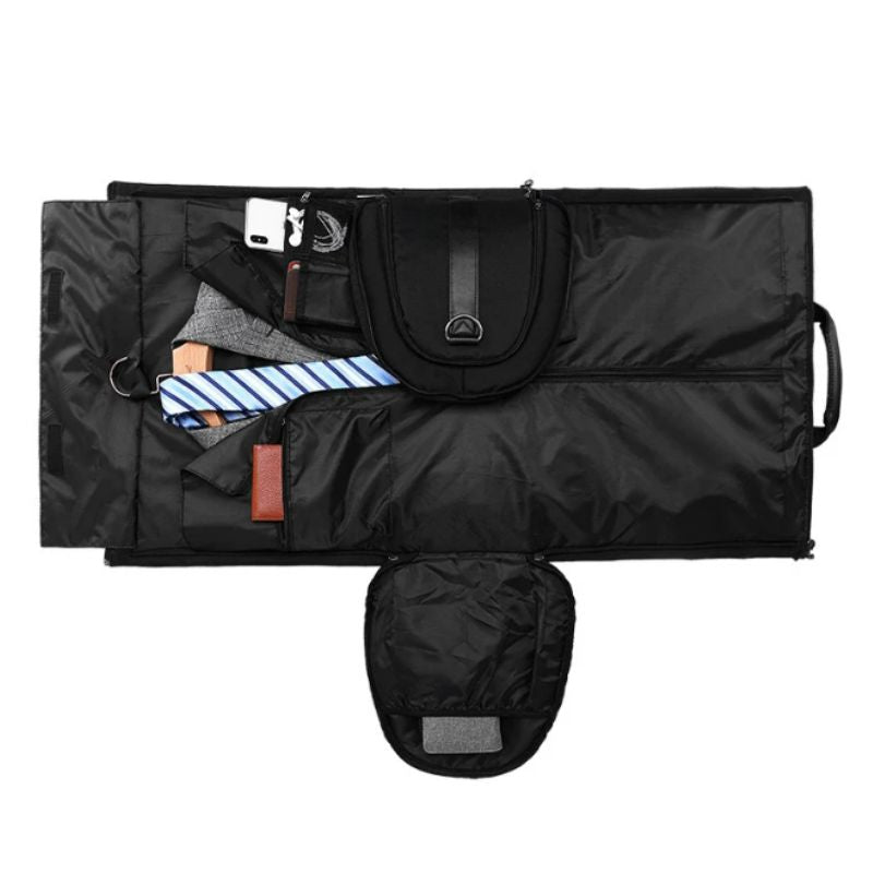 vue du dessus du sac de voyage multifonction