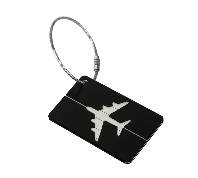 étiquette bagage aéroport coloris noir