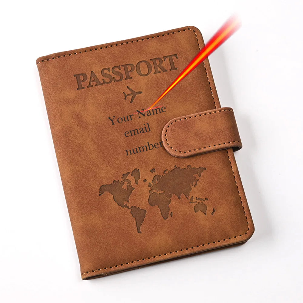 étui passeport personnalisable couleur marron 