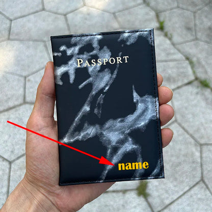 étui passeport personnalisable globe trotteur couleur noir