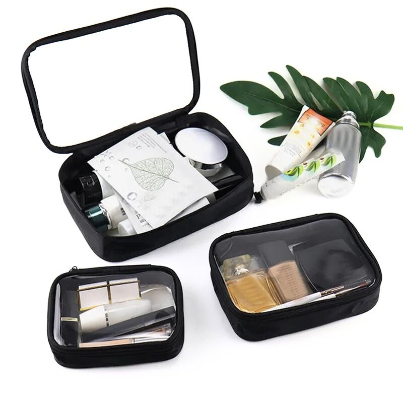 les trois formats de Trousse de Toilette Transparente Avion
