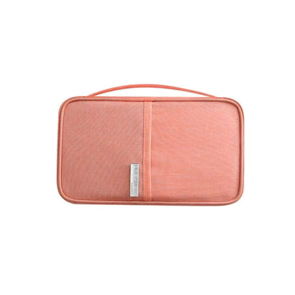 portefeuille pour passeport rose vue de face taille M