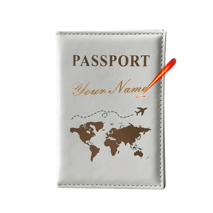 protège passeport personnalisé carte du monde couleur blanc