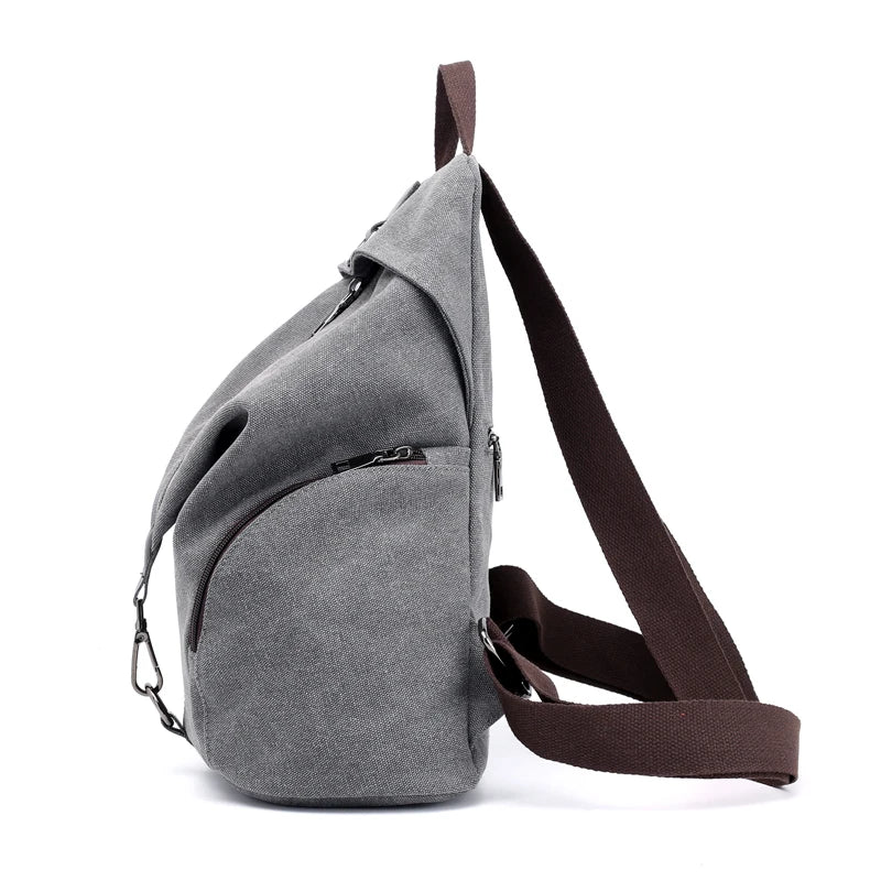 sac à dos femme toile vue de côté
